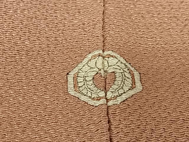 平和屋着物○上質な色無地 蘇芳色 鬼しぼ縮緬 正絹 逸品 CAAW7392yc