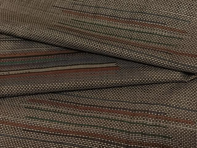 平和屋着物●本場大島紬　泥染め　カタス7マルキ　変わり横段文　正絹　逸品　AAAX0771zg 平和屋着物○本場大島紬 泥染め カタス7マルキ 変わり横段文 正絹