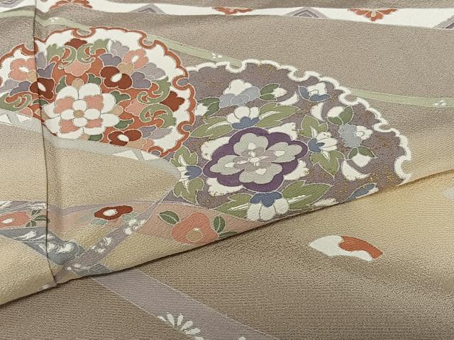 平和屋着物●訪問着　雪輪重ね花文　暈し染め　金彩　正絹　逸品　AAAX0775zg 平和屋着物○訪問着 雪輪重ね花文 暈し染め 金彩 正絹 逸品 AAAX0775zg