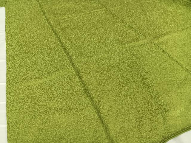 平和屋着物●上質な色無地　紋意匠　草色　正絹　逸品　AAAX0800zg 平和屋着物○上質な色無地 紋意匠 草色 正絹 逸品 AAAX0800zg