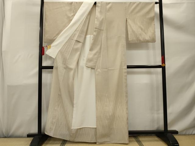 平和屋着物▽訪問着 本塩沢 単衣 110亀甲 樹林文 正絹 逸品