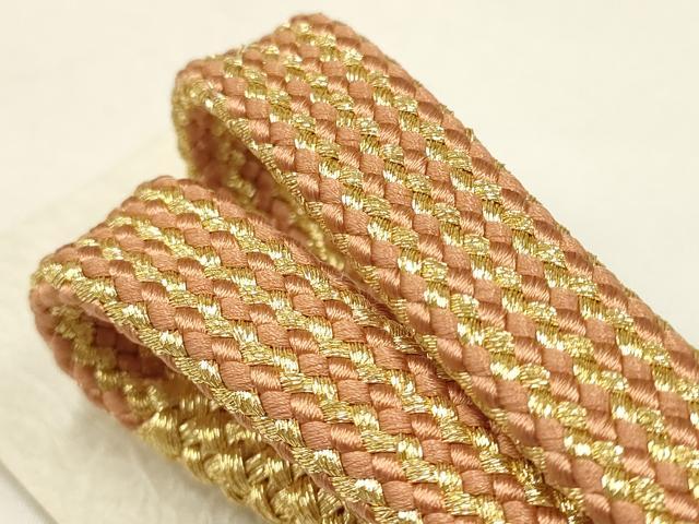 平和屋着物●和装小物　上質な帯締め　平田紐　紐一條　内記翌檜組　金井秀治 作　金糸　扇面房　共箱付き　逸品　AAAX2981ay 平和屋着物○和装小物 上質な帯締め 平田紐 紐一條 内記翌