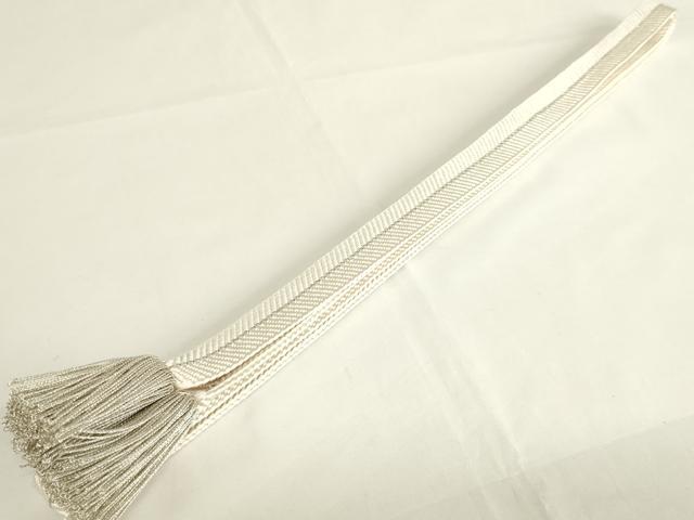 平和屋着物●創業280年 誉田屋源兵衛　和装小物　帯締め　笹浪組　日光東照宮純白金糸　逸品　AAAX3712ay 平和屋着物○創業280年 誉田屋源兵衛 和装小物 帯締め 笹浪組