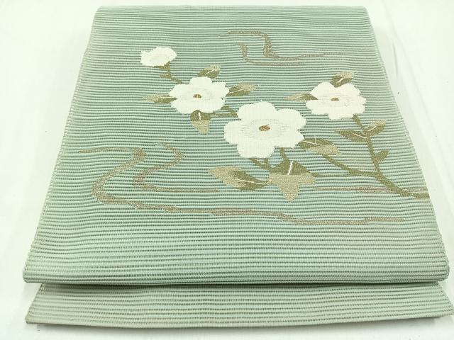 平和屋着物＊夏物 絽綴れ 八寸名古屋帯 流水草花文 正絹 逸品