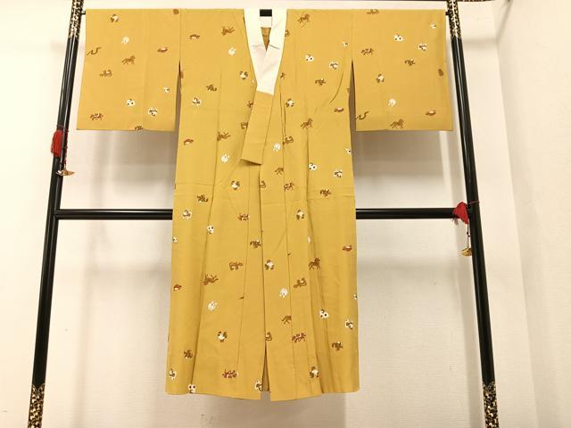 平和屋着物●長襦袢　無双仕立て　十二支　金彩　正絹　逸品　AAAX4166ph