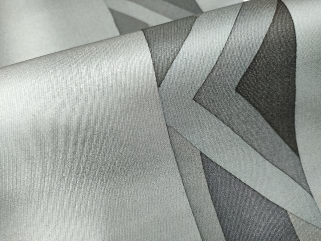 平和屋着物○六通柄袋帯 幾何学間道 黒地 正絹 逸品 AAAX4266wj