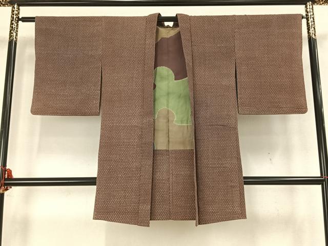 平和屋着物▽長羽織　立涌文　正絹　逸品　AAAX5226fy