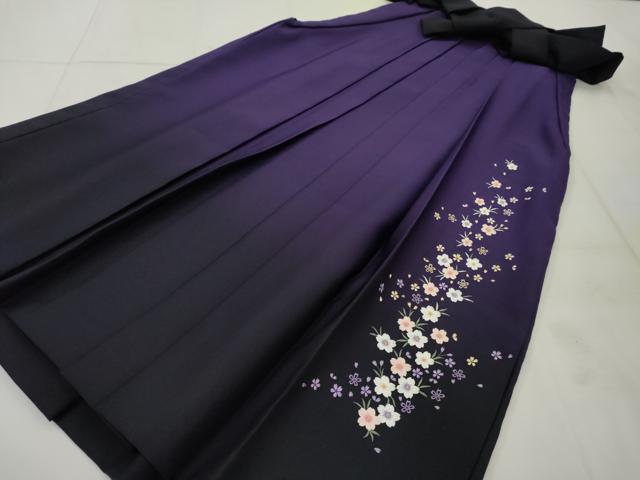 平和屋着物●女性　行灯袴　刺繍　舞花文　暈し染め　金糸　卒業式　洗える着物　AAAX5859cs