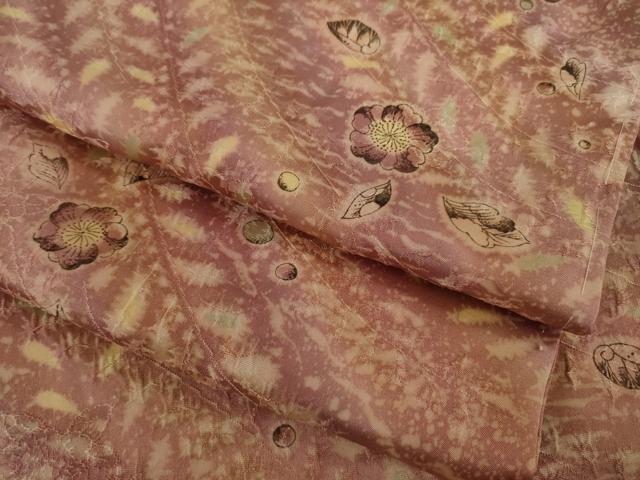 平和屋着物●上質な小紋　辻が花地紋　舞花文　暈し染め　正絹　逸品　未使用　AAAX6947ck