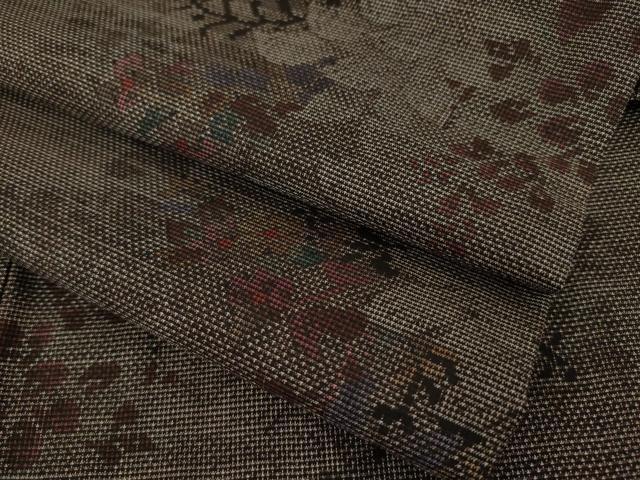 平和屋着物●本場大島紬　カタス7マルキ　花間道　正絹　逸品　AAAX6955ck