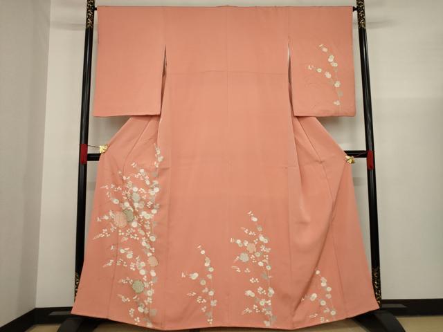 平和屋着物○訪問着 駒刺繍 雪輪花文 金彩 正絹 逸品 AAAX6963ck