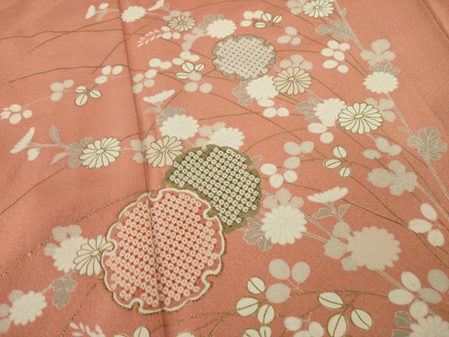 ［4351］色留袖 美品 雪輪花文様 駒刺繍 一つ紋 梶之葉 正絹 着物 袷 4351］色留袖 美品 雪輪花文様 駒刺繍 一つ紋 梶之葉