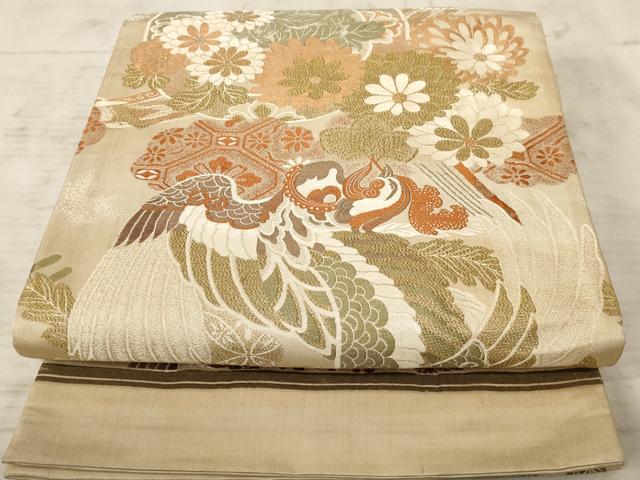 平和屋着物□長襦袢 袷 アンティーク 大正ロマン 花丸文 鶴 正絹 逸品