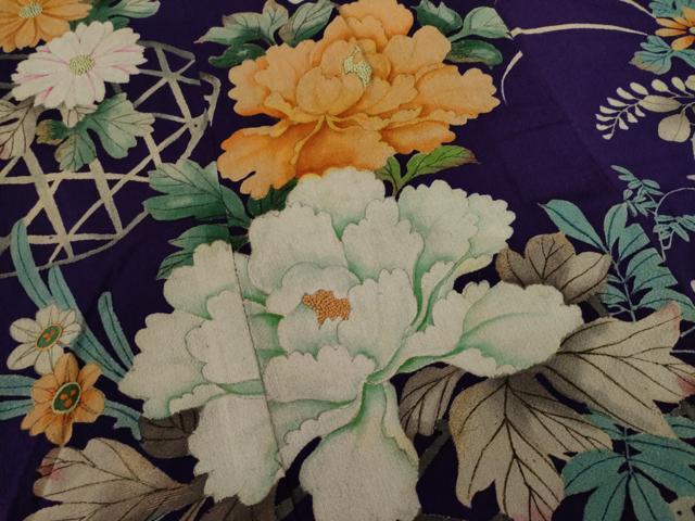 平和屋本店●アンティーク　大正ロマン　振袖　中国三大刺繍　相良刺繍　花篭文　正絹　逸品　AABF7056ck 平和屋本店○アンティーク 大正ロマン 振袖 中国三大刺繍 相良刺繍