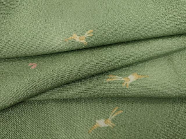 平和屋着物●上質な小紋　兎　うさぎ　ほたる暈し　正絹　逸品　未使用　AAAX8354ck