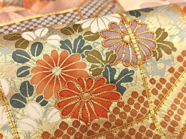 平和屋着物○十日町老舗ブランド 吉澤友禅 吾妻徳穂 振袖 駒刺繍 御所車