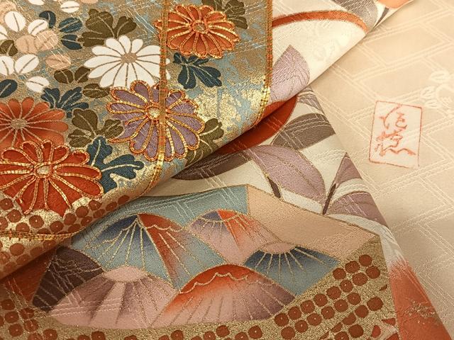 平和屋着物○十日町老舗ブランド 吉澤友禅 吾妻徳穂 振袖 駒刺繍 流水