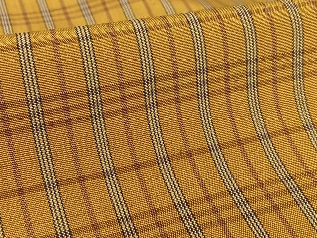 平和屋着物●本場黄八丈　平織　格子　正絹　逸品　AAAY0038zg