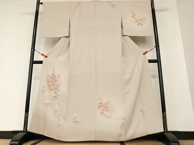 平和屋着物●訪問着　作家物　草花文　暈し染め　正絹　逸品　AAAY0049zg