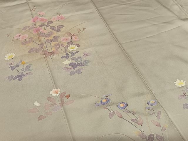 平和屋着物○訪問着 作家物 草花文 暈し染め 正絹 逸品 AAAY0049zg