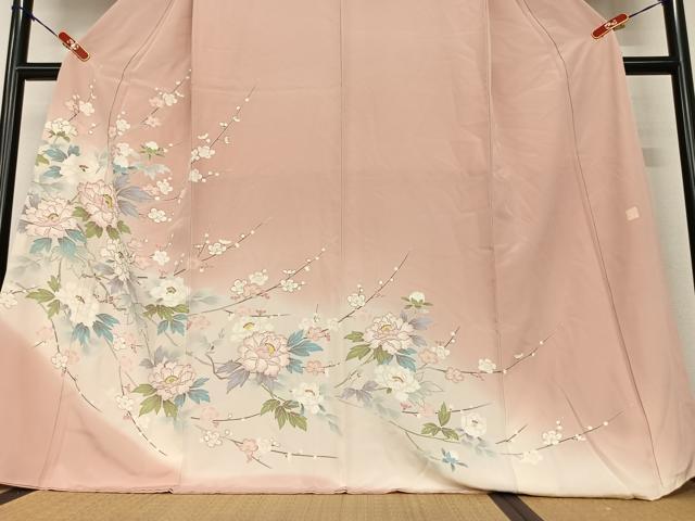 平和屋着物○訪問着 作家物 刺繍 草花文 枝梅 暈し染め