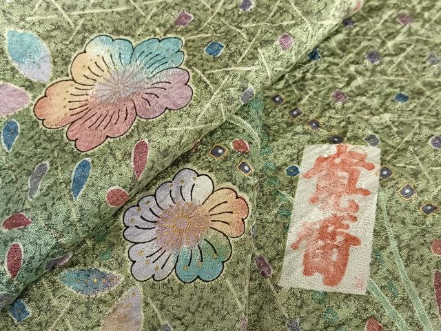 平和屋着物●世界的ファッションデザイナー　山本寛斎　kansaiブランド　小紋　辻が花　暈し染め　金彩　ロング丈　正絹　逸品　AAAY0071zg