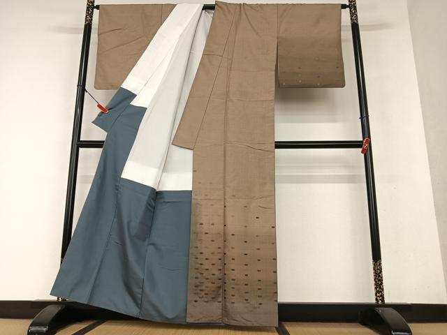 平和屋着物○京の名門じゅらく謹製 柿渋染 本場染大島紬 訪問着