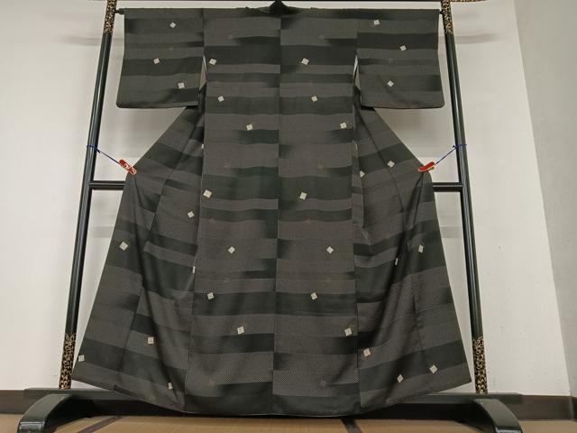 平和屋着物○八寸名古屋帯 組織 吉祥文 黒地 金糸 正絹 逸品 CAAT1179hy