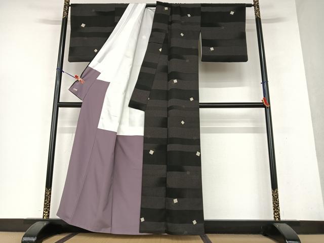 平和屋着物○上質な小紋 四角 金彩 三越扱い 正絹 逸品 DAAQ3152ps