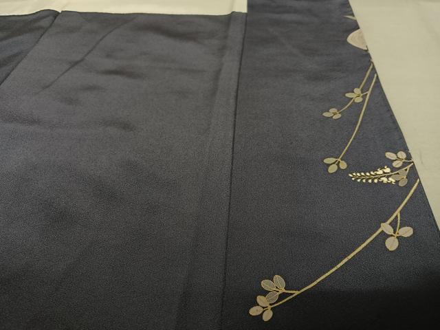 平和屋着物○訪問着 駒刺繍 光琳菊笹松文 金彩 正絹 逸品 AAAY0078zg