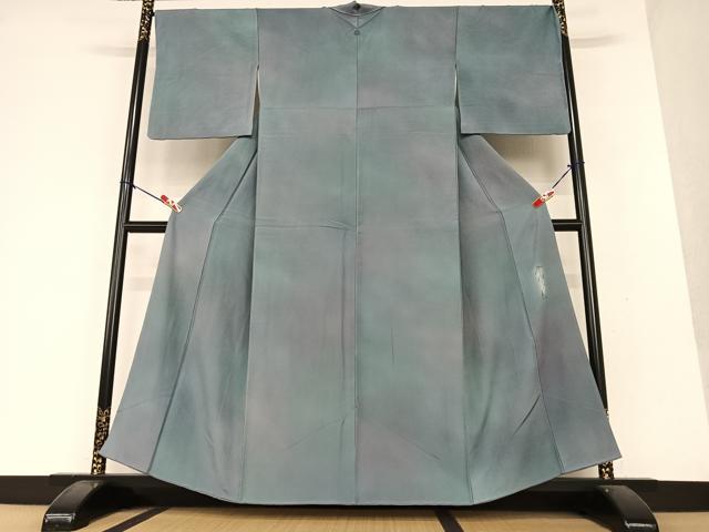 平和屋着物○染色作家 斉藤三才 色無地 深紫色 正絹 逸品 AAAZ0574ph