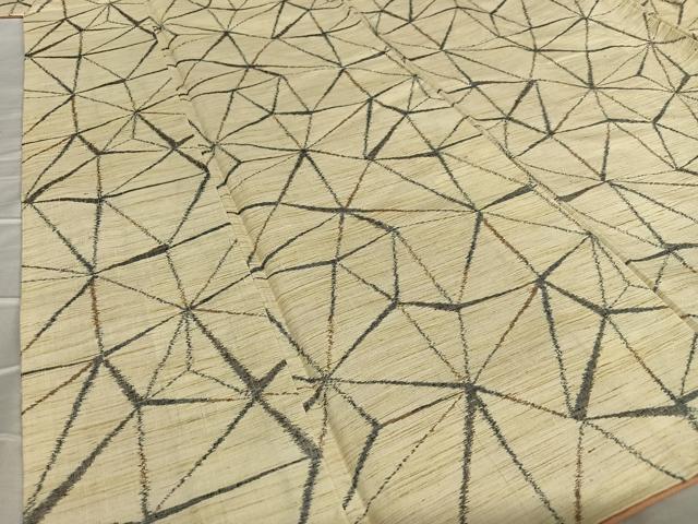 平和屋着物○上質な紬 よろけ麻の葉 正絹 逸品 未使用 AAAY0090zg