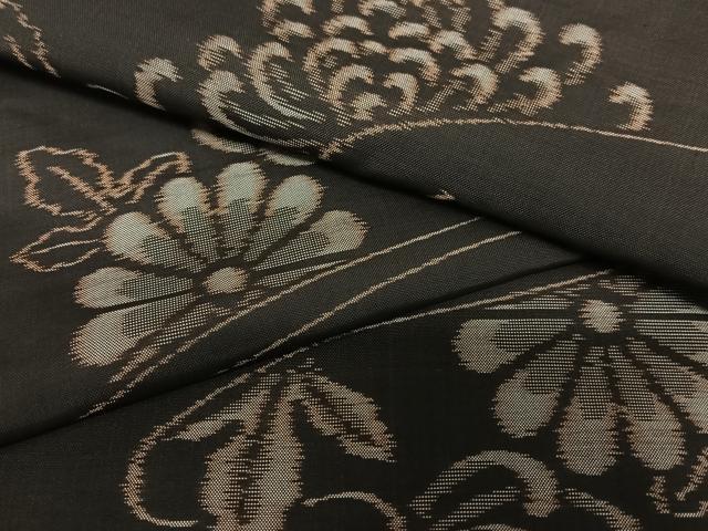 平和屋着物●本場大島紬　草花文　正絹　逸品　AAAY0114zg