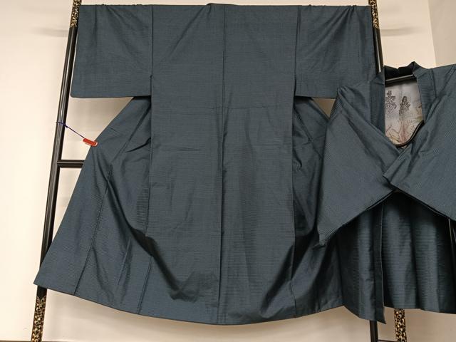 平和屋着物●男性　本場大島紬　アンサンブル　100亀甲　総詰め　正絹　逸品　AAAY0124zg