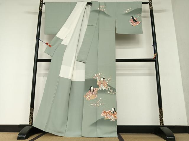 平和屋着物○訪問着 友禅 童子 暈し染め 正絹 逸品 未使用 AAAZ0007zg