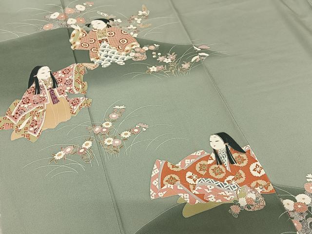 平和屋着物○訪問着 友禅 作家物 清華 童子 草花文 暈し染め