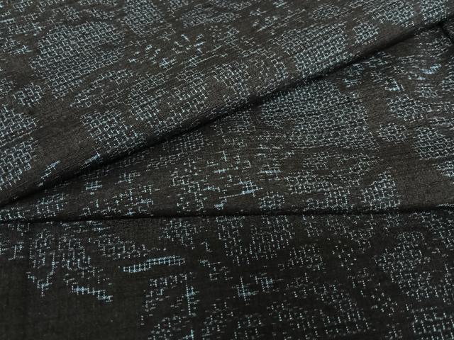 平和屋着物●結城紬　100亀甲　飛び亀甲柄　草花文　正絹　逸品　AAAY0212zg