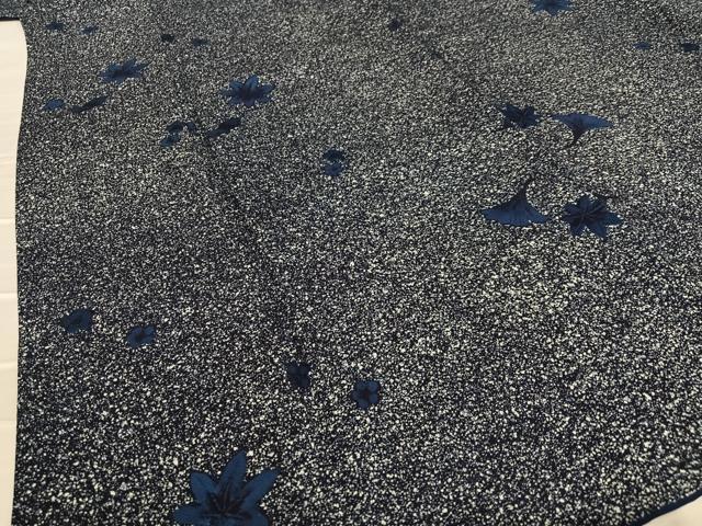 平和屋着物○藍友禅作家 橋詰清貫 小紋 草花文 たたき染め 正絹