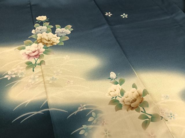 平和屋着物▽訪問着　単衣　枝花文　正絹　逸品　AABC3891fy 平和屋着物▽訪問着 単衣 枝花文 正絹 逸品 AABC3891fy 平和屋