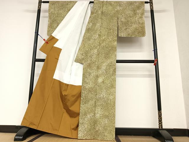 平和屋着物▽訪問着 単衣 刺繍 器物文 ほたる暈し 黒地正絹