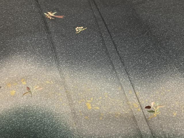 平和屋着物○訪問着 刺繍 花喰い鳥 暈し染め 金彩 正絹 逸品