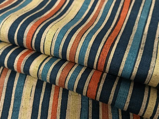 平和屋着物●上質な紬  ろうけつ染め　縞　正絹　逸品　未使用　AAAY0247zg