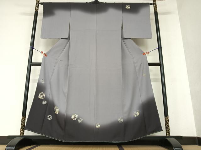 平和屋着物●世界的友禅作家　千地泰弘　訪問着　草花文　暈し染め　金彩　健勝苑扱い　正絹　逸品　未使用　AAAY0249zg