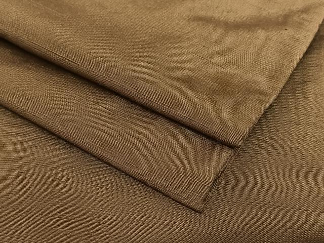 平和屋着物●男性　紬　色無地　黄枯茶色　高島屋扱い　正絹　逸品　AAAY0254zg