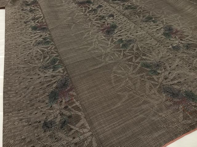 平和屋着物●本場大島紬　80亀甲　色紙雪輪結び紐文　正絹　逸品　CAAU3142yc 平和屋着物○本場大島紬 80亀甲 色紙雪輪結び紐文 正絹 逸品 CAAU3142yc