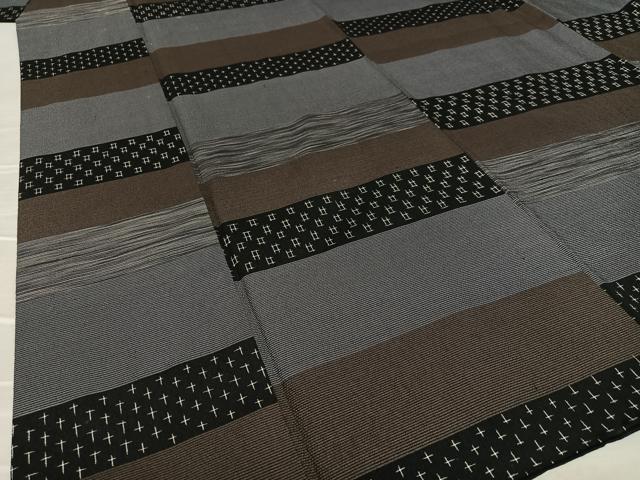 平和屋着物○お召 横段吉祥文 正絹 逸品 AAAY0302zg