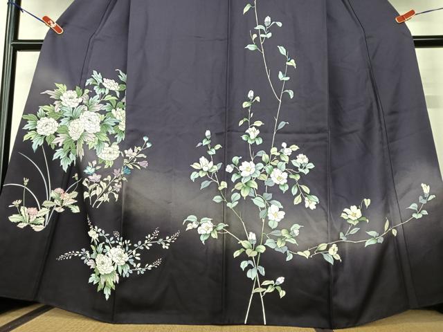 平和屋着物○訪問着 草花文 暈し染め 金銀彩 まるやま扱い 正絹