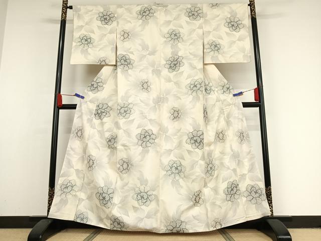 平和屋着物▽本場大島紬 単衣 縞吉祥文 証紙付き 正絹 逸品 CAAV0889ou