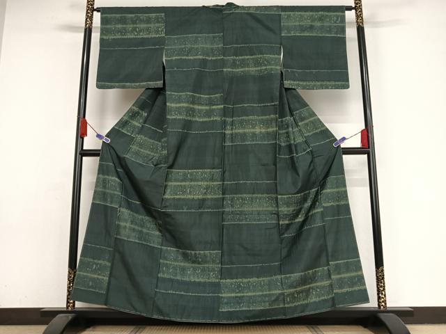 平和屋着物●本場大島紬　絞り　横段文　正絹　逸品　未使用　AAAY1506np