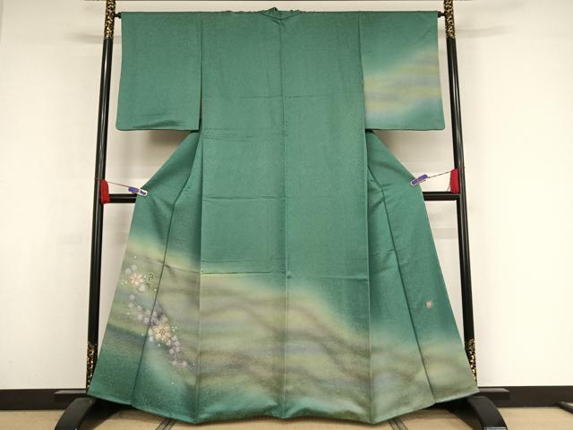 平和屋着物●久保田一竹　幻の辻が花　訪問着　暈し染め　金通し地　さが美扱い　正絹　逸品　AAAY1508np